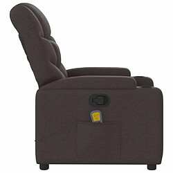 Maison Chic Fauteuil de massage inclinable,Fauteuil luxe de relaxation Marron foncé Tissu -MN39720 pas cher