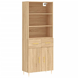 Maison Chic Buffet haut,commode,console 69,5x34x180 cm,Meuble de rangement Chêne sonoma Bois d'ingénierie -MN62685