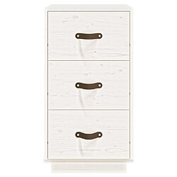 Maison Chic Table de chevet Table de Nuit Meuble de Rangement Blanc 40x40x75 cm Bois de pin solide pas cher