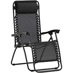 Venture Home Fauteuil relax de jardin pliant en aluminium Noir. Fauteuil relax de jardin pliant en aluminium Noir