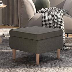 vidaXL Tabouret avec pieds en bois Gris foncé Tissu 