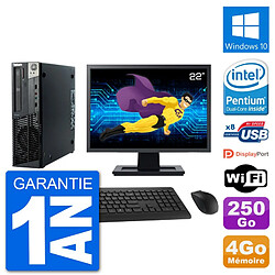 PC Lenovo M92p SFF Ecran 22" Intel G630 RAM 4Go Disque 250Go Windows 10 Wifi · Occasion 