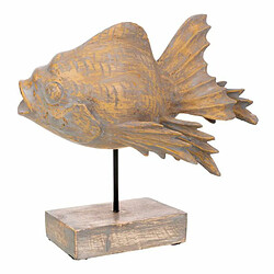 Acheter Figurine Décorative Alexandra House Living Gris Brun foncé Bois Fer Poisson 31 x 24 x 30 cm