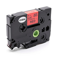 vhbw Cassette à ruban d'écriture 6mm noir sur rouge flexible pour imprimante Brother P-Touch 1000, 1000BTS, 1000F, 1005, 1005BTS, 1005F, 1005FB 