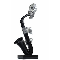 Magneticland Sculpture Saxophoniste argent-noir INITIAL 