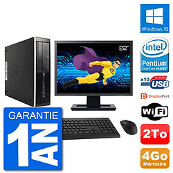 PC HP 8300 Elite SFF Ecran 22" Intel G630 RAM 4Go Disque Dur 2To Windows 10 Wifi - Occasion