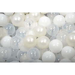 MeowBaby Jeu de Balles en Plastique, 50 Balles: Perle/Blanc/Transparent 