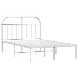 Maison Chic Lit adulte - Cadre de lit métal avec tête de lit pour chambre blanc 135x190 cm -MN21055 pas cher