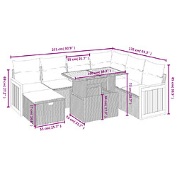 Avis vidaXL Salon de jardin avec coussins 8 pcs beige résine tressée