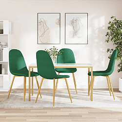 Maison Chic Lot de 4 Chaises à manger | Chaise de salle à manger cuisine Vert foncé Velours -GKD66989