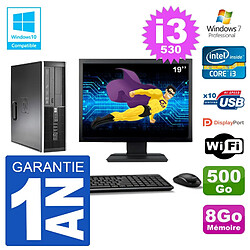 PC HP Compaq 8100 SFF Ecran 19" i3-530 RAM 8Go Disque 500Go Graveur DVD Wifi W7 · Occasion 