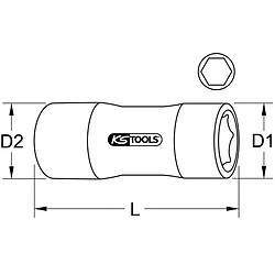 KS TOOLS 117.1410 Douille isolée, 1/4'' - 10 mm