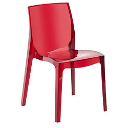 Le Quai Des Affaires Chaise JEWEL empilable / Rouge Transparent