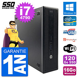 PC HP ProDesk 600 G1 SFF Intel Core i7-4790 RAM 16Go SSD 120Go Windows 10 Wifi - Occasion