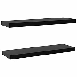 Maison Chic Lot de 2 Étagères murales,Étagère Rangement flottate Noir 100x20x3,8 cm -MN45763