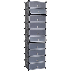 vidaXL Armoire à chaussures avec 10 compartiments Noir