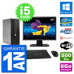 PC HP 400 G3 SFF Ecran 19" Intel i5-6500 RAM 8Go Disque 500Go Windows 10 Wifi - Occasion