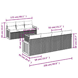 Avis vidaXL Salon de jardin 8 pcs avec coussins noir résine tressée