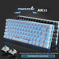 Universal AK33 clavier mécanique 82 clés clavier anti-fantôme interrupteur bleu/noir PC gamer PC portable rétro-éclairé USB câblé expédition directe | clavier (interrupteur noir)