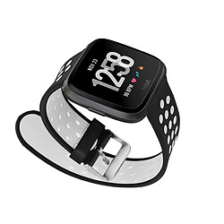 Avis Wewoo Pour Fitbit Versa Simple Bracelet De Montre En Silicone Noir + Gris Bleu Lac