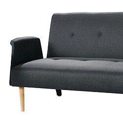 Banquette Canapé convertible 3 places en Tissu 3 Positions - Gris fonce/Bleu canard/Noir - 196X84XH78CM - CAPRI+Urban Living pas cher