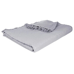 Pegane Jeté de lit en coton coloris gris clair - 250 x 230 cm