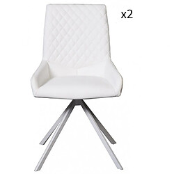 Inside 75 Lot de 2 chaises design TWIN WHITE pieds métal gris assise polyuréthane blanc