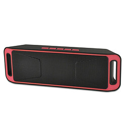 Wewoo Enceinte Bluetooth d'intérieur rouge Haut-parleur de lecture de musique de carte multifonctionnelle, appel de Handfree de et ampère TF & U-disque ampère AUX Audio & Fonction FM