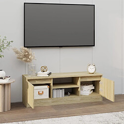 Avis Maison Chic Meuble TV scandinave - Banc TV pour salon avec porte Chêne sonoma 102x30x36 cm -MN32243