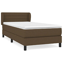 Maison Chic Structures de lit + matelas,Lit à sommier tapissier avec matelas Marron foncé 100x200 cm -MN91315