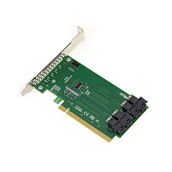 Kalea-Informatique Carte Contrôleur PCIe 16x pour 4 SSD U.2 NVMe (U2 68Pin SFF-8639) avec quatre ports SFF-8643. Mode Bifurcation Uniquement. 