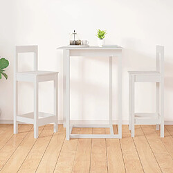 vidaXL Tabourets de bar lot de 2 blanc 40x41,5x112 cm bois massif pin