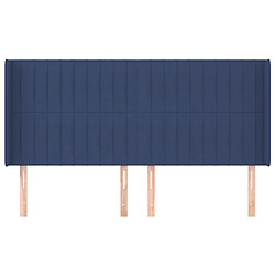 Avis Maison Chic Tête de lit moderne avec oreilles pour chambre - Décoration de lit Bleu 203x16x118/128 cm Tissu -MN65260