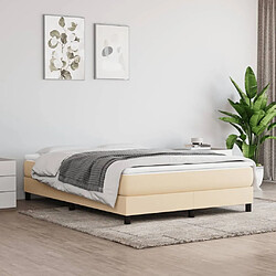 Maison Chic Lit Adulte - Lit simple Lit à sommier tapissier avec matelas moelleux - Meuble de Chambre - Crème 140x190 cm Tissu -MN43258