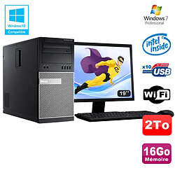 Lot PC Tour Dell 790 G630 2.7Ghz 16Go Disque 2000Go DVD WIFI Win 7 + Ecran 19"