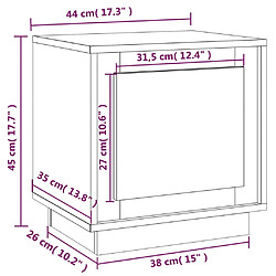 vidaXL Table de chevet chêne sonoma 44x35x45 cm bois d'ingénierie pas cher