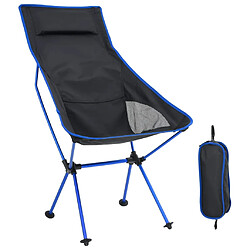 vidaXL Chaise de camping pliable PVC et aluminium Noir 