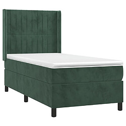 Avis Maison Chic Structures de lit + matelas,Lit à sommier tapissier avec matelas Vert foncé 90x200 cm -MN54645