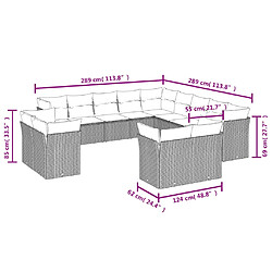 Avis vidaXL Salon de jardin avec coussins 13 pcs gris clair résine tressée