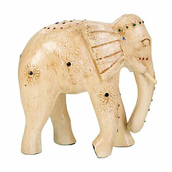 Figurine Décorative Alexandra House Living Blanc Bois de manguier Eléphant 11 x 24 x 24 cm