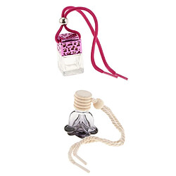 2x1 0ml/5.5ml Vide Parfum Bouteille Pendentif Voiture Suspendus Ornement Décor à La Maison Bouteille de parfum de voiture