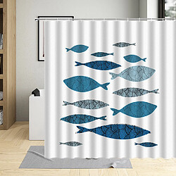 Avis Universal Animaux de dessins animés Poissons Rideaux de douche pour enfants Étoile de mer Poissons Vue Salle de bains Rideaux de douche Décoration (60cmx90cm)