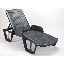 Alter Chaise longue d'extérieur, solarium pliable, Empilable, Fabriqué en Italie, 192 x 71 x 45 cm, Couleur anthracite