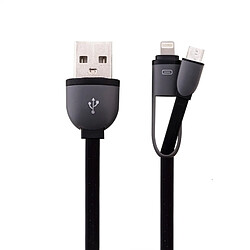 Wewoo Câble 1m 2 en 1 Lightning 8 broches & micro USB vers de données / chargeur USB, pour iPhone, iPad, Samsung, HTC, LG, Sony, Huawei, Lenovo, Xiaomi & autres smartphones noir