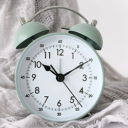 Mute Double Bells Table Alarm Clock Student Bedside Clock Lazy Clock Green pas cher