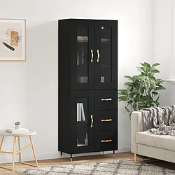 vidaXL Buffet haut Noir 69,5x34x180 cm Bois d'ingénierie