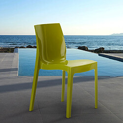 Chaise Salle à Manger bar Ice Grand Soleil en polypropylène empilable, Couleur: Vert