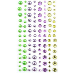 TOGA 120 perles adhésives violet-vert 