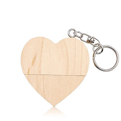 Wewoo Clé USB Couple de bois MicroDrive 16 Go USB 2.0 en forme de coeur avec disque U couleur 