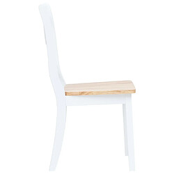 Avis Maison Chic Lot de 6 Chaises à manger,Chaise pour cuisine blanc et bois clair bois hévéa massif -MN31139